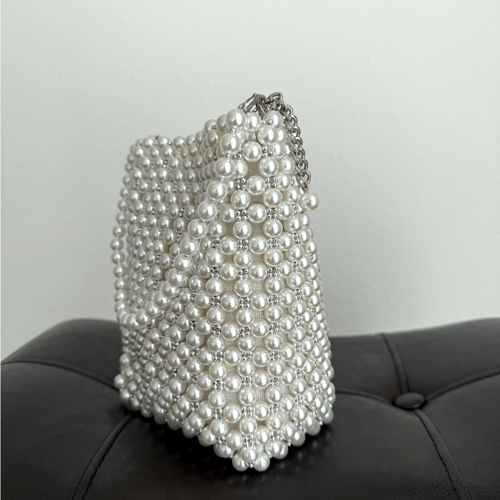 ZARA PEARL MINI BUCKET BAG
